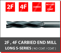 2F,4F Carbide End Mill Long S-Series [No Coat,Coat]